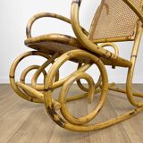 Rocking Chair rattan and canning 70's