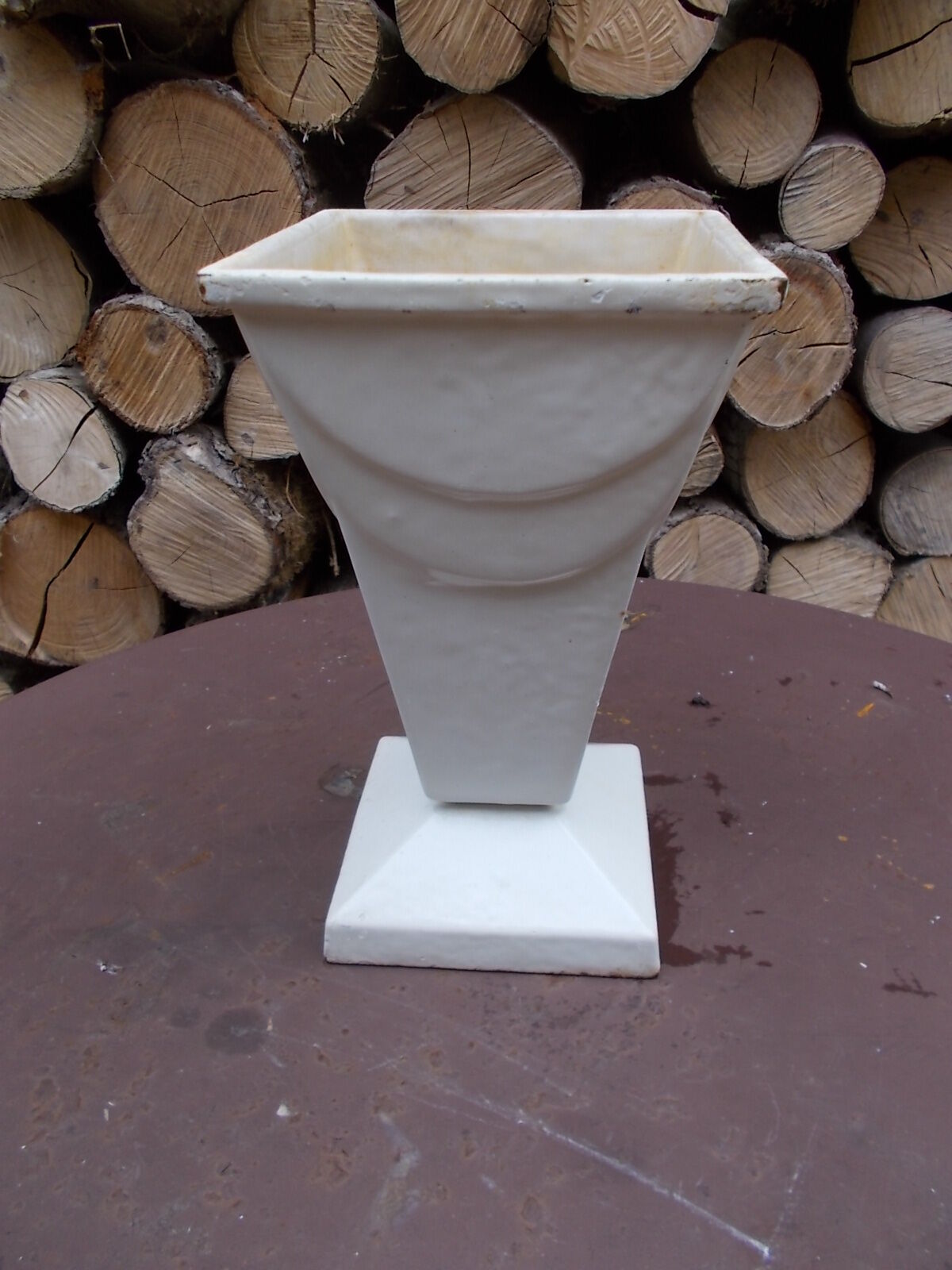 White cast iron vase