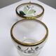 Antique 19th-20th century frosted enamelled glass and brass egg box