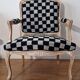 Fauteuil Louis XV style damier