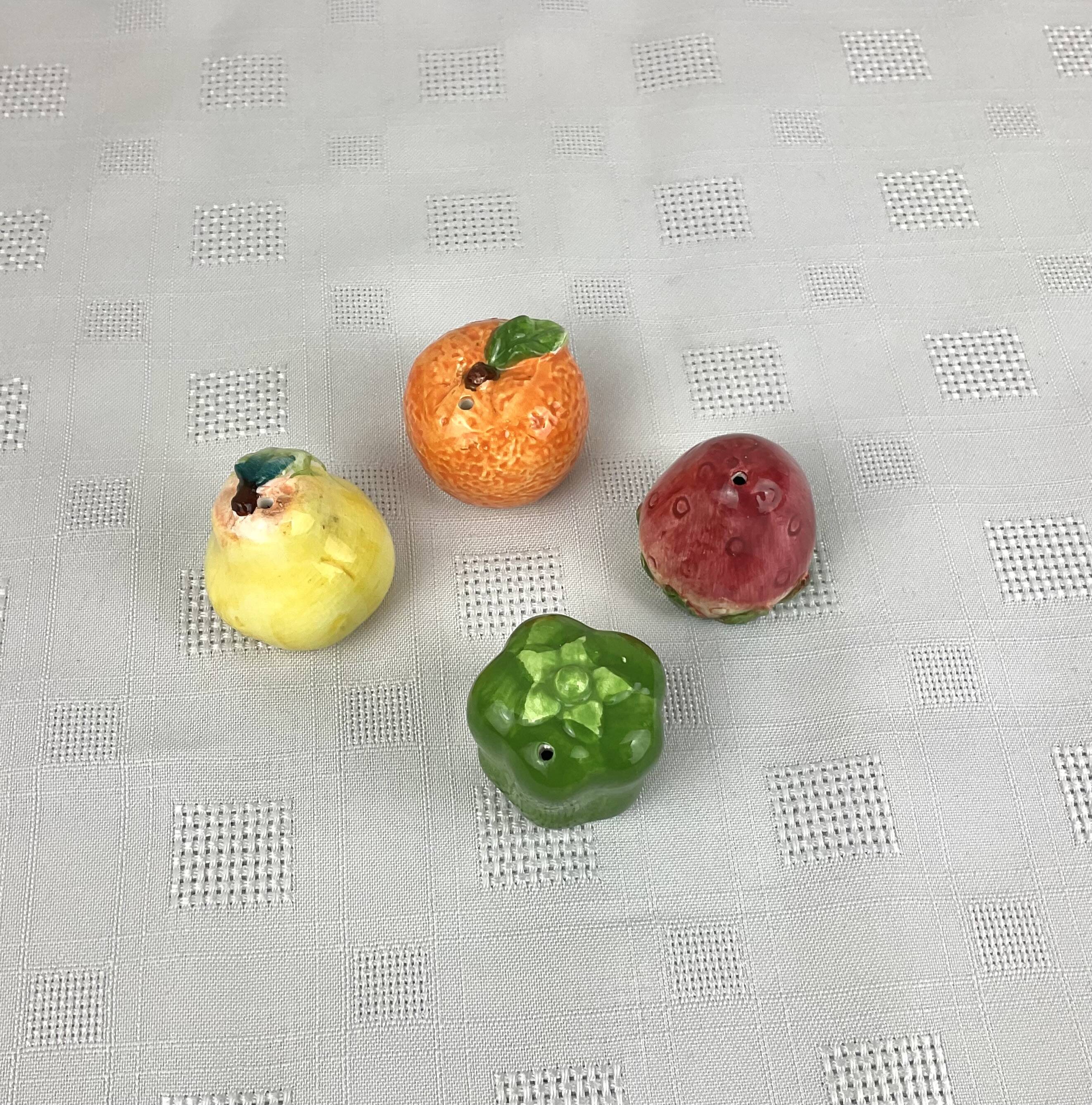Miniature fruit salt and pepper shakers