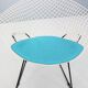 Diamond chair by Harry Bertoia in white & black metal and new blue seating