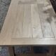 Large solid oak farmhouse table in raw wood
