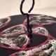 Cheese platter Vallauris glazed ceramic black red A035