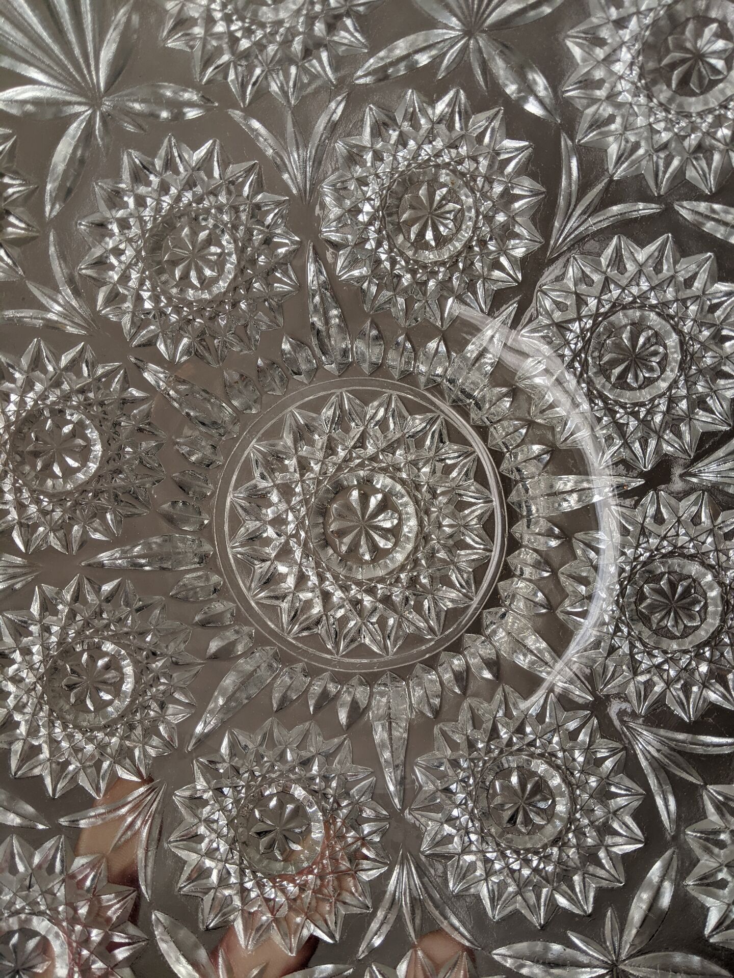 Cut glass fruit bowl