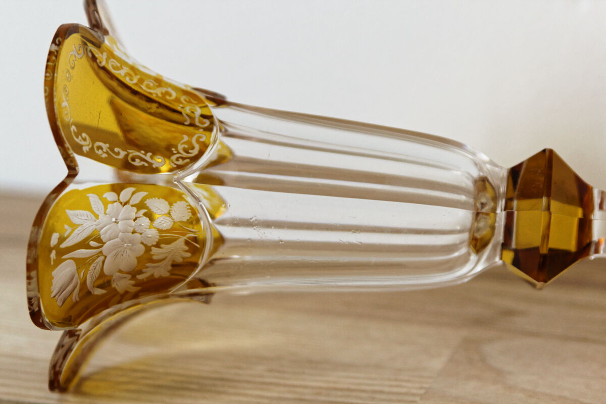 Bohemian crystal cornet vase