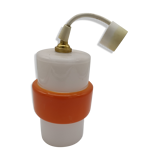 Vintage suspension lamp in white and orange opaline