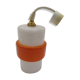 Vintage suspension lamp in white and orange opaline
