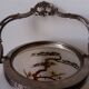 frosted glass cookie bucket with Japanese decoration. Art Nouveau
