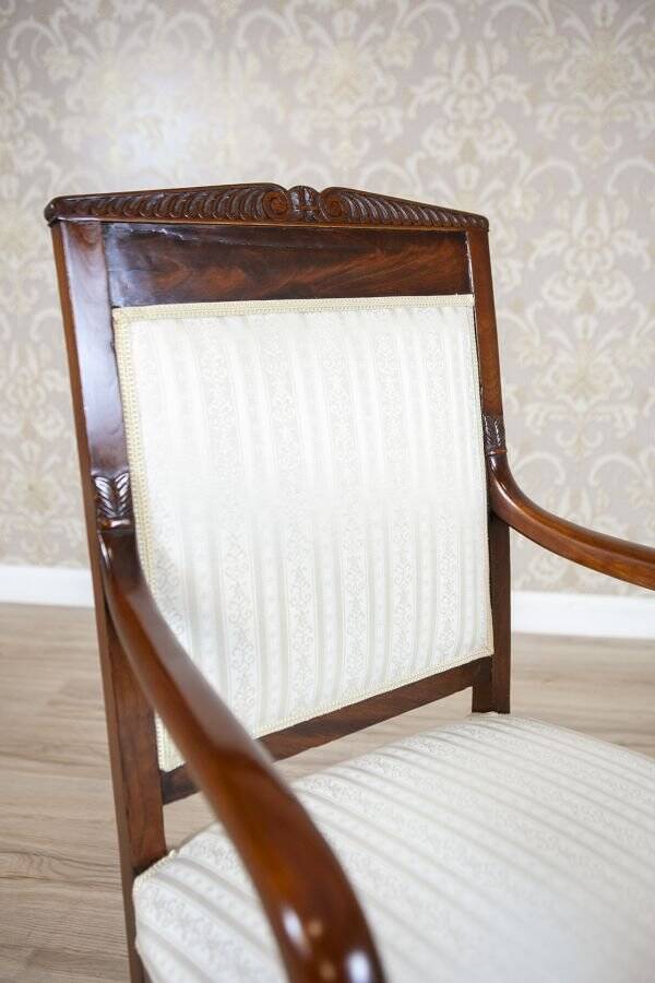 Antique Biedermeier Mahogany Armchair, 1890s