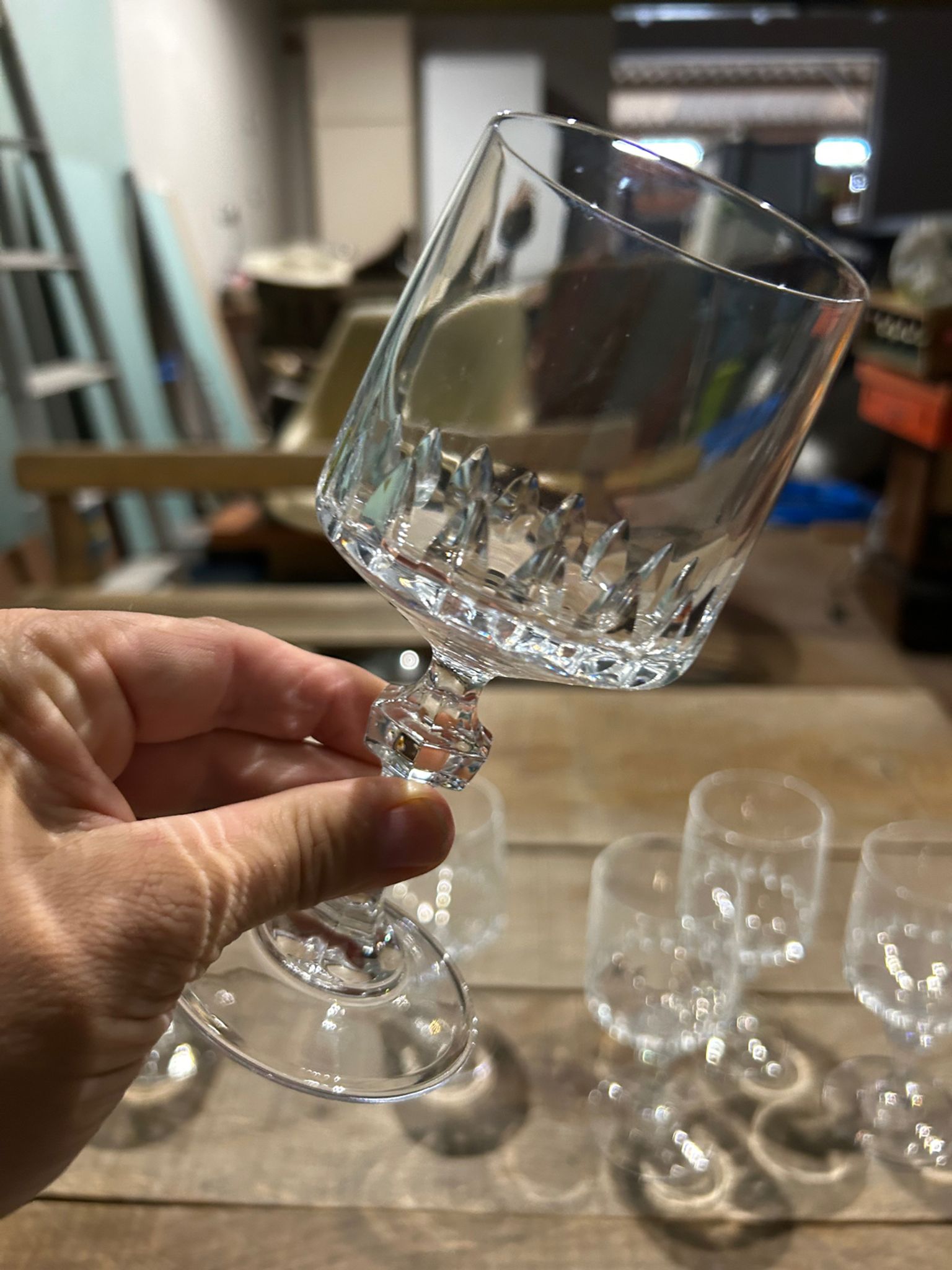Set of 8 Vendome crystal glasses