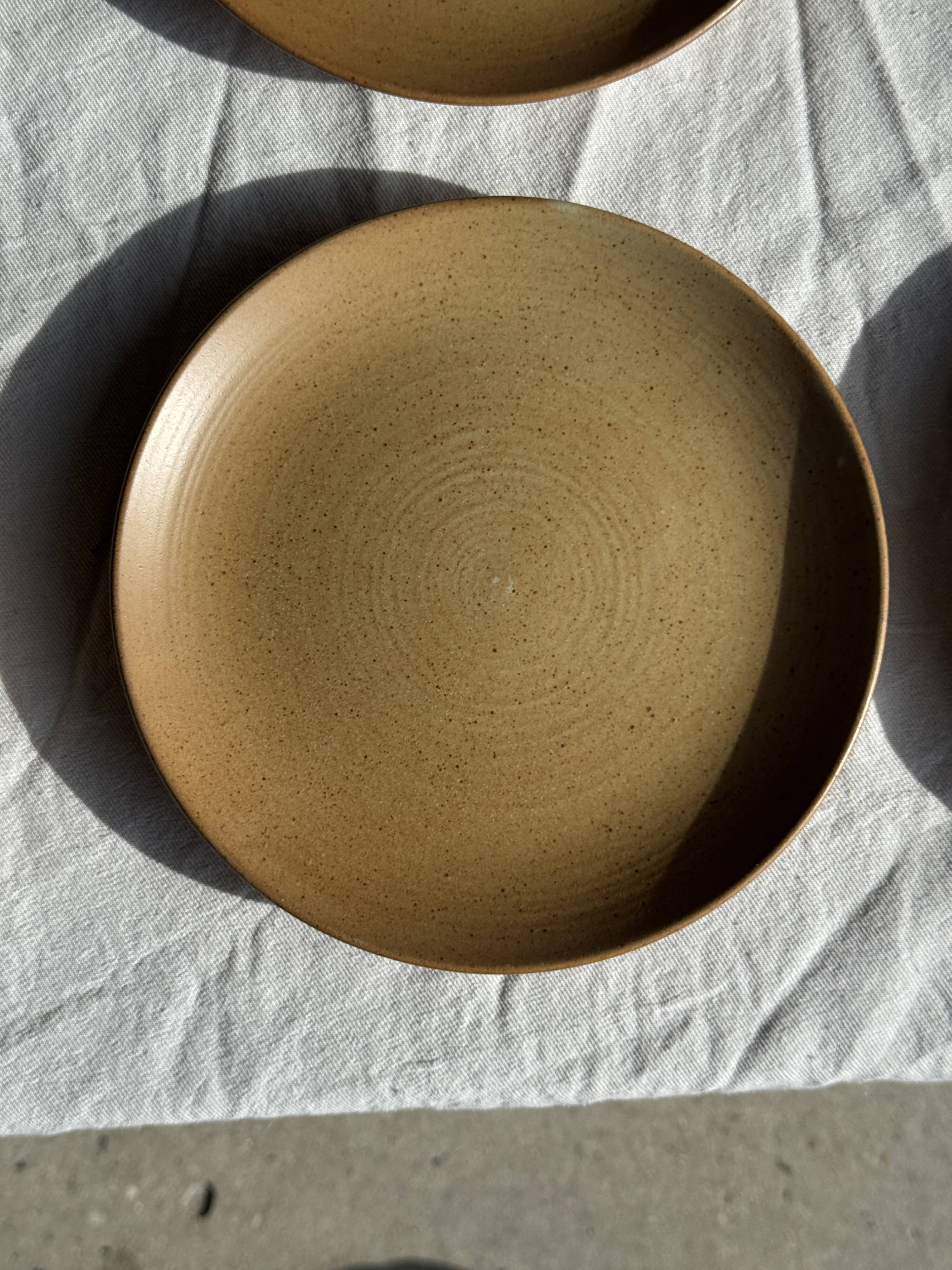 Set of 6 dessert plates in stoneware Village France D20