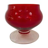 Vase coupe Empoli rouge des années 50