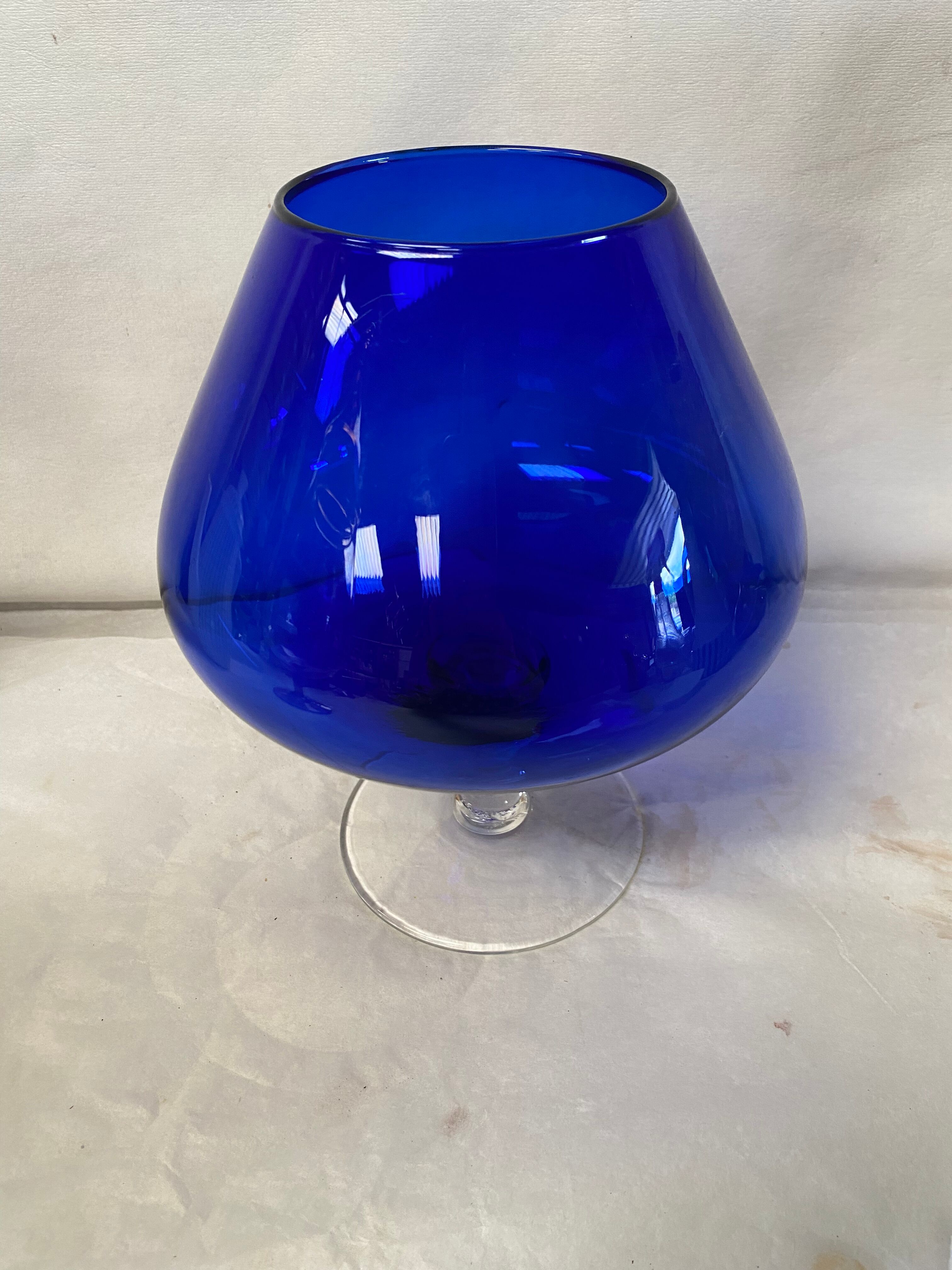 Blue glass vase 50s