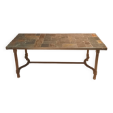 Table basse rectandulaire acier et basalte