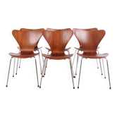 Ensemble de 6 chaises Series Seven – Modèle 3107 – Teck – Arne Jacobsen – Fritz Hansen