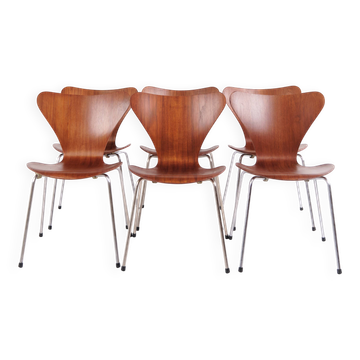Set of 6 Series Seven chairs – Model 3107 – Teak – Arne Jacobsen – Fritz Hansen