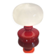 Red and white bedside lamp in opaline.