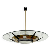 Pendant Light in Glass and Brass from Stilnovo, Italy, 1950s
