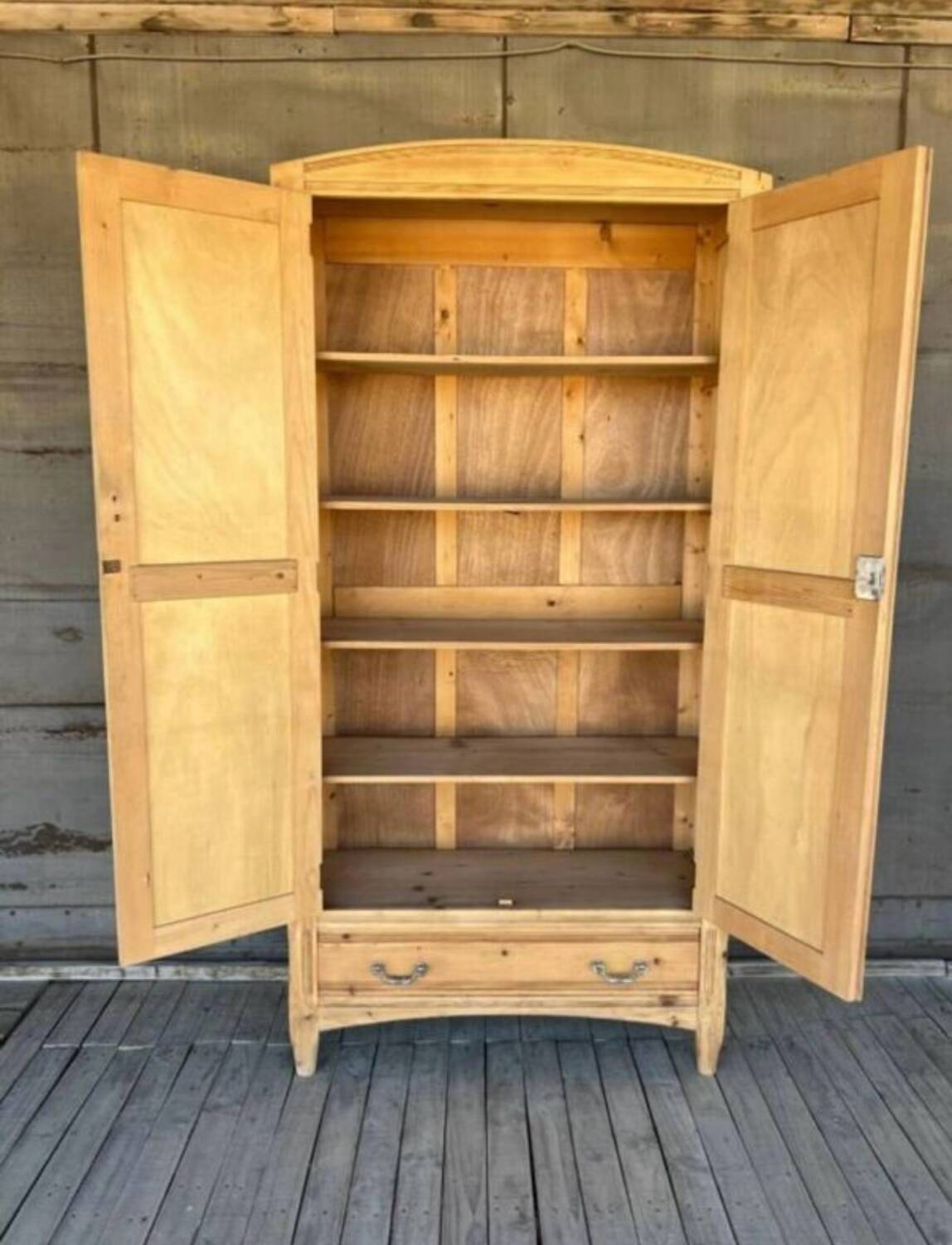 Raw wood cabinet