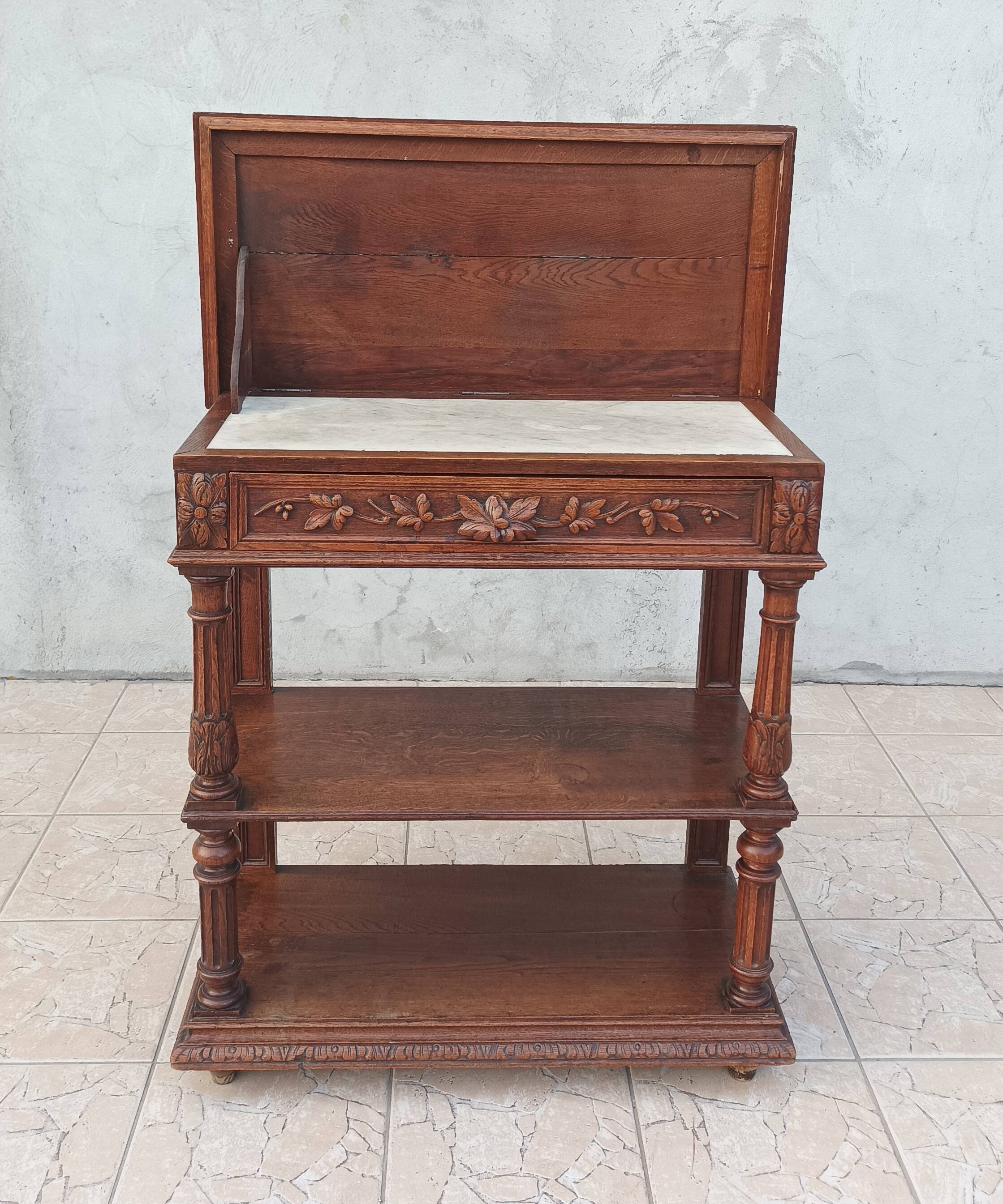 Renaissance style oak console