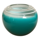 Small turquoise blue Murano style vase