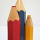 Lamp foot three pencils wood beech vintage 80s
