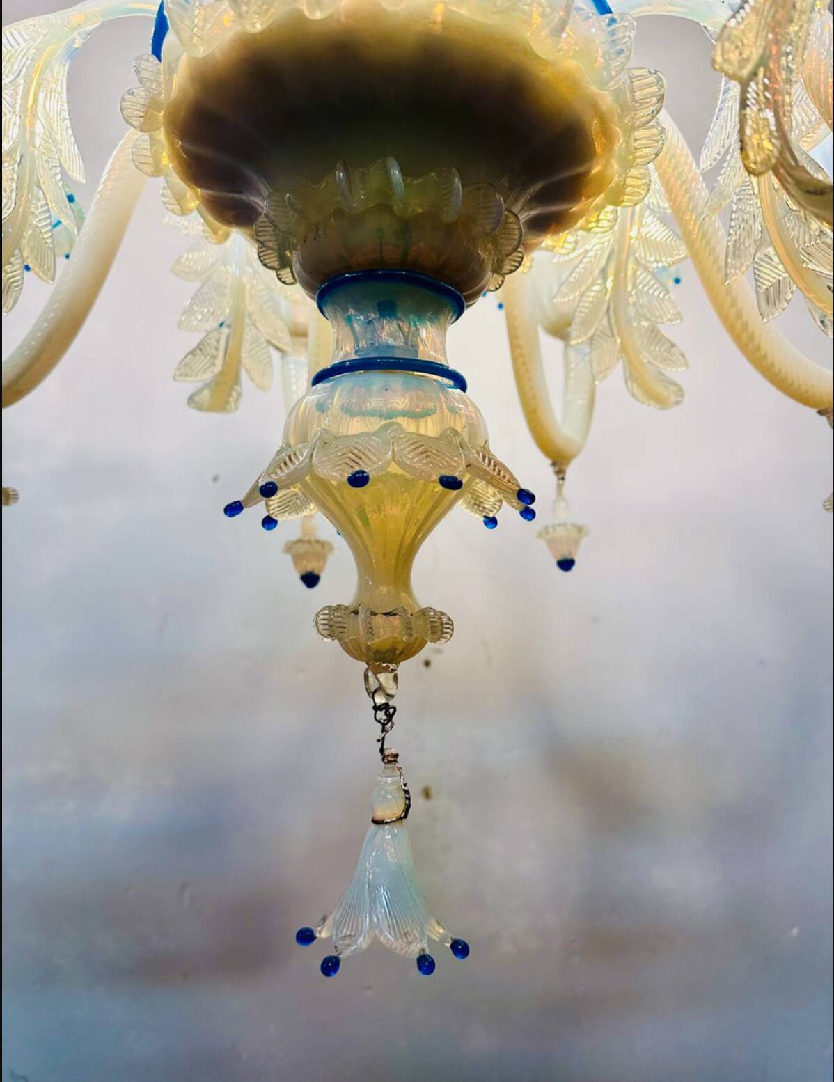 Lampadario vintage in vetro di Murano, anni '20