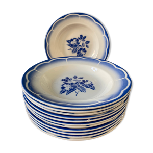 Lot de 12 assiettes creuses Digoin
