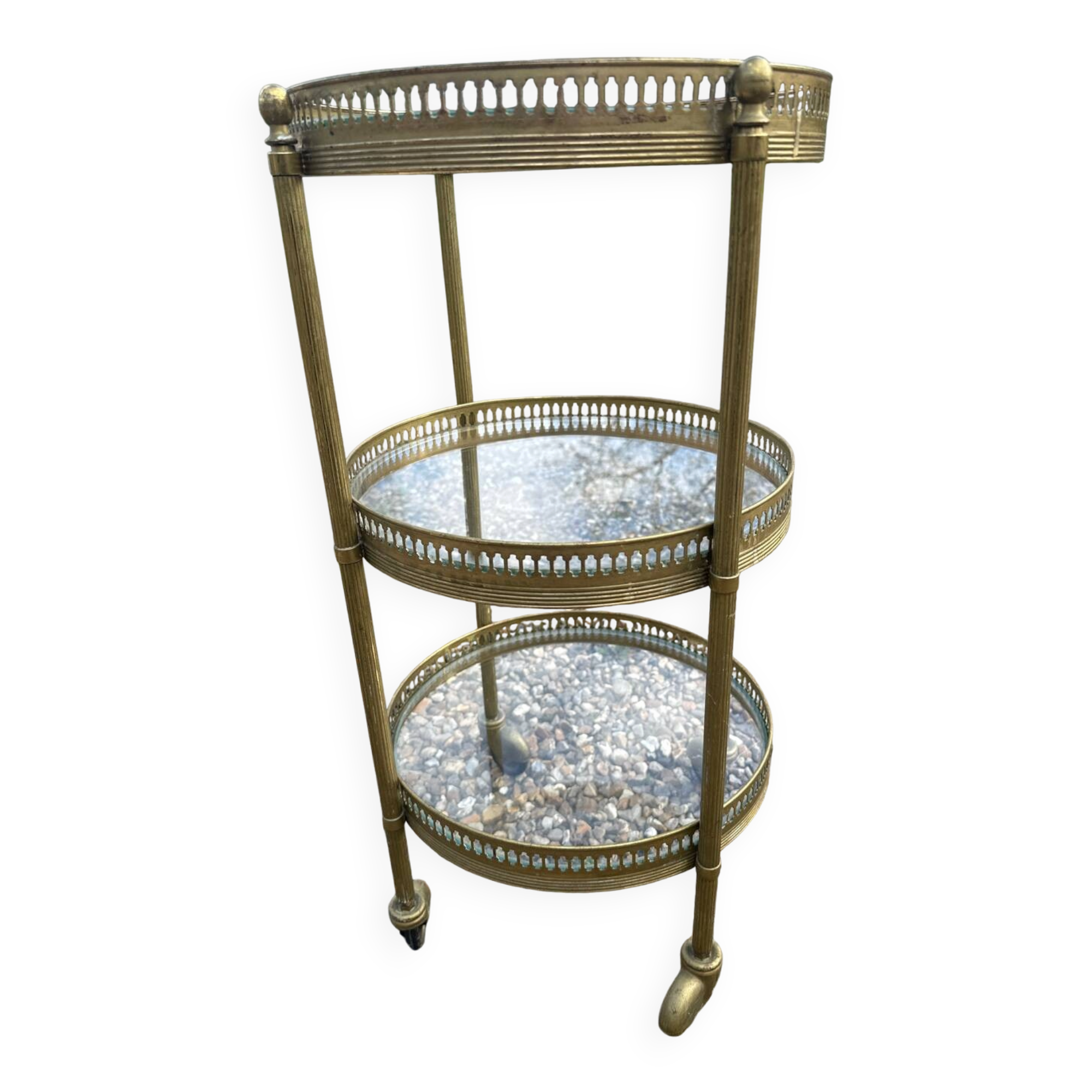 Small wheeled side table from Maison Jansen.