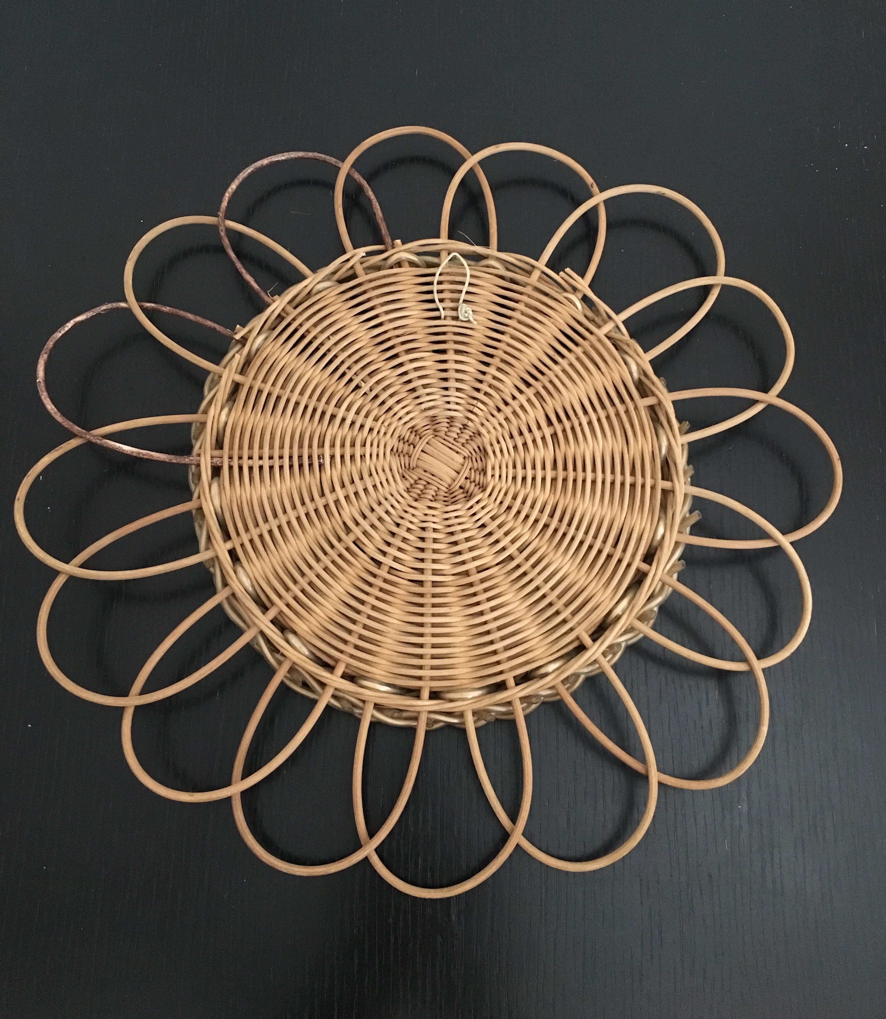 Rattan mirror - 40 cm