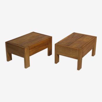 Pair of bedside tables Regain solid elm year 70-80