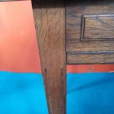 1950s waxed oak drawer table