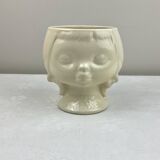 Ancien cache pot visage fillette