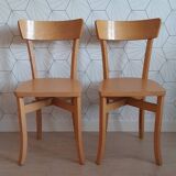 Lot de 2 chaises bistrot en bois clair