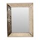 Large Venetian mirror, pink glass with engraved flowers, 77 cm