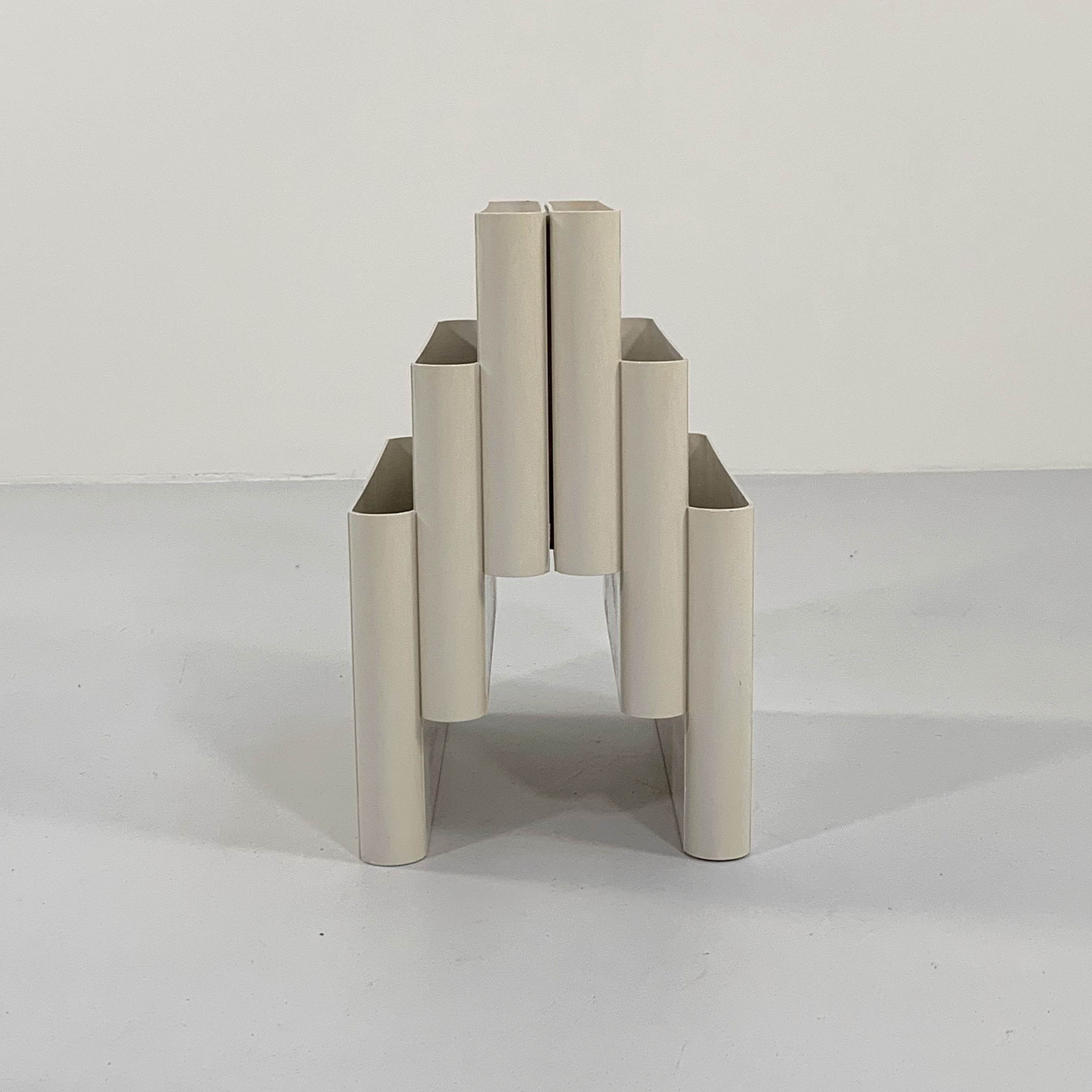 White magazine holder by Giotto Stoppino for Kartell, 1970