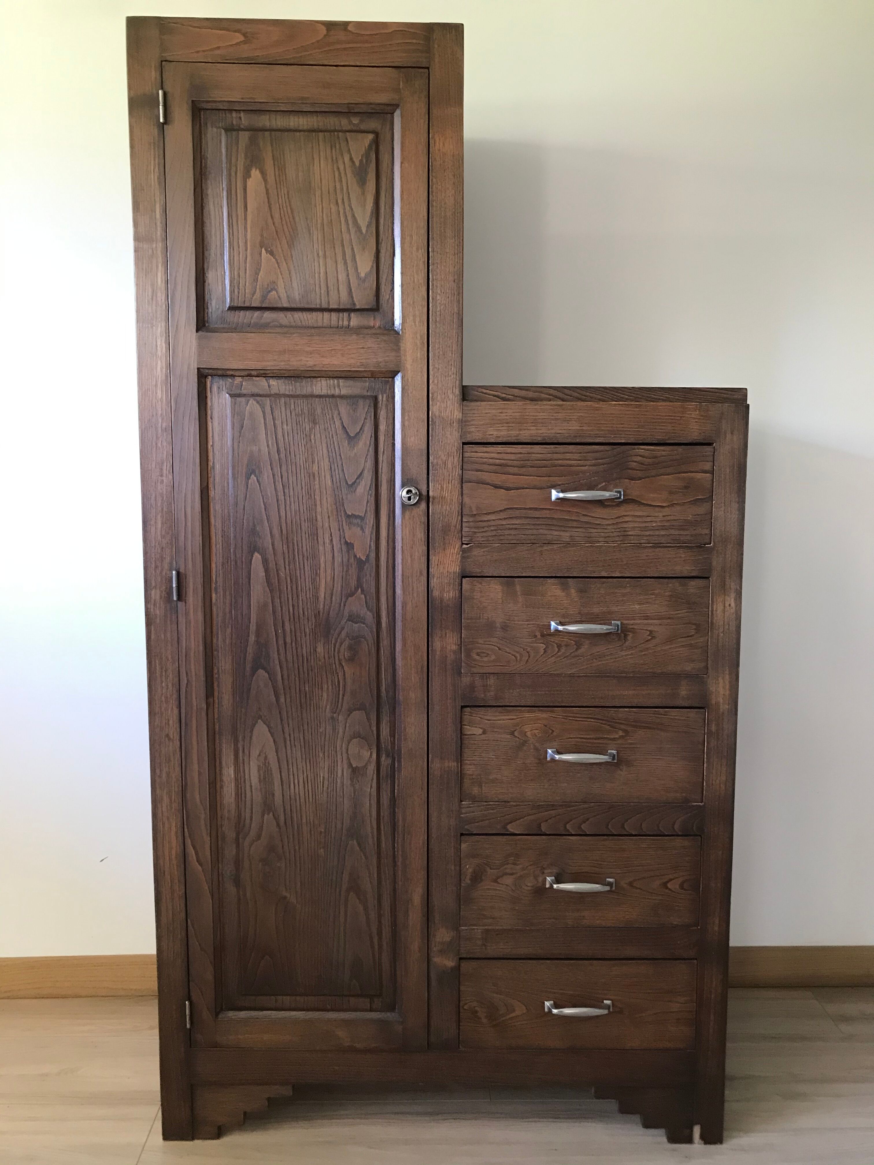 Asymmetrical wardrobe old Art Deco style
