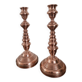 Lot de 2 bougeoirs en cuivre