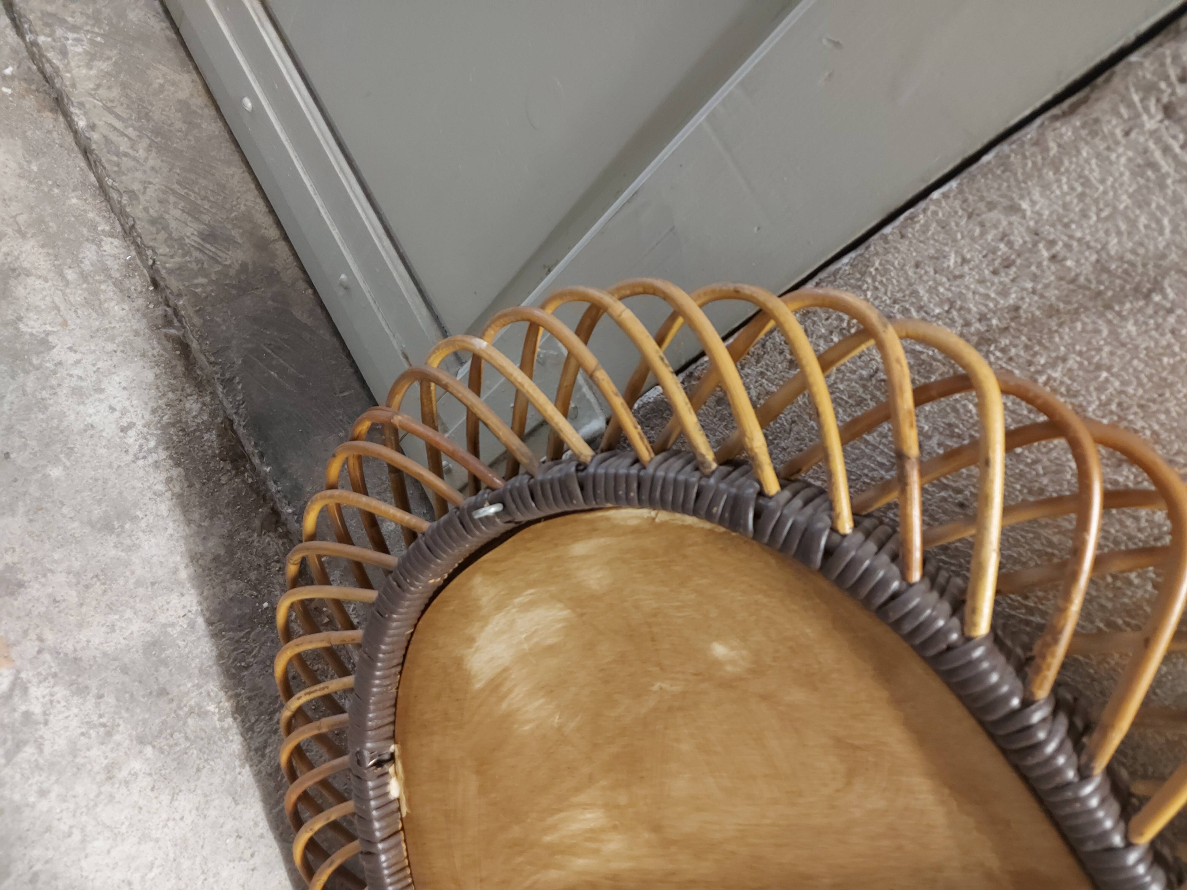 Very large rattan mirror