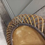 Very large rattan mirror