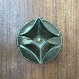 Brutalist bronze candlestick from the mid-century, 1960s.