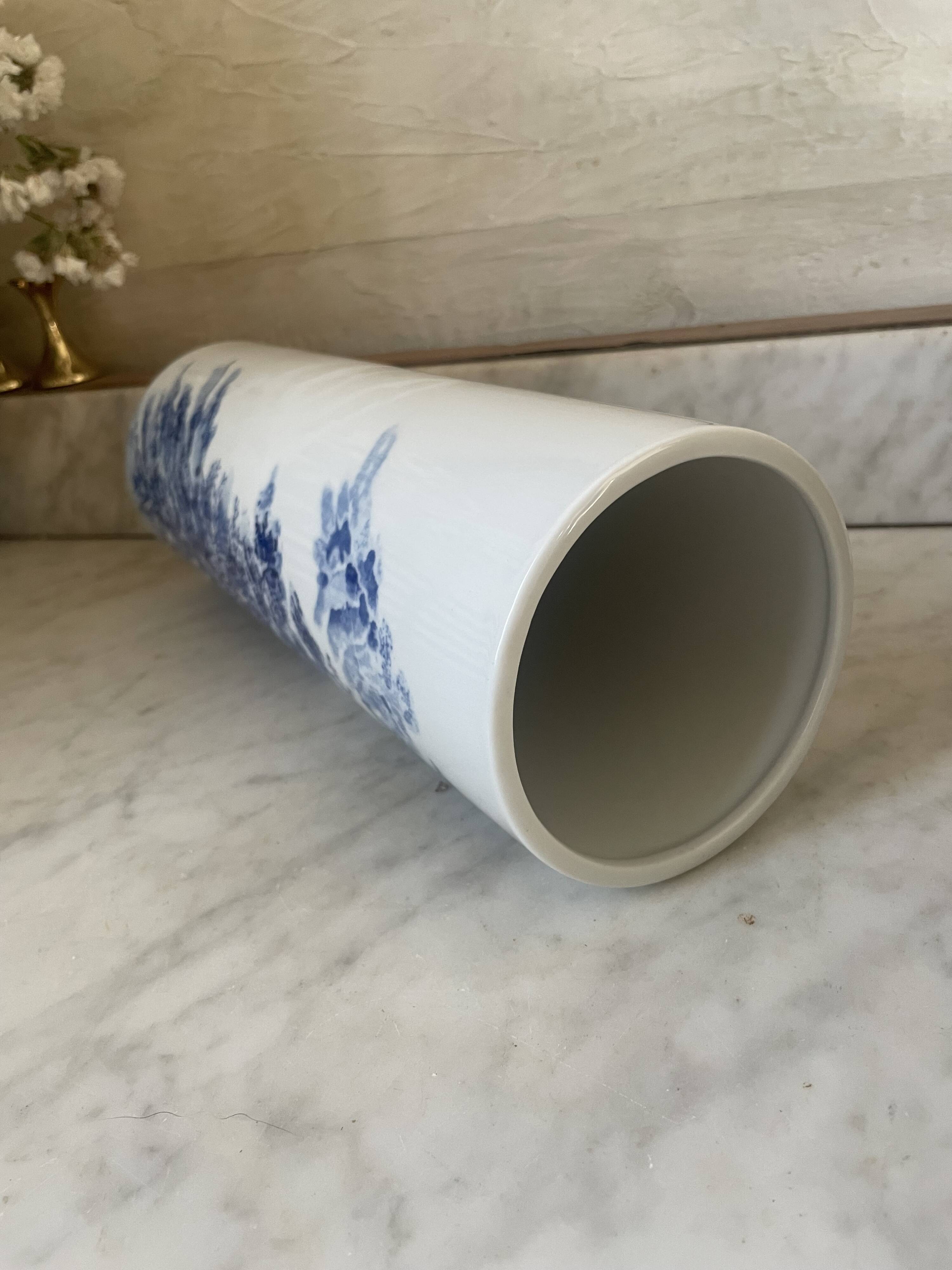 Vintage Japanese ceramic cylinder vase