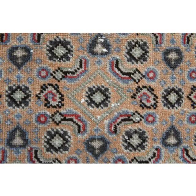 Vintage Turkish Oushak Handmade Wool Cotton Beige Runner Rug  98x284