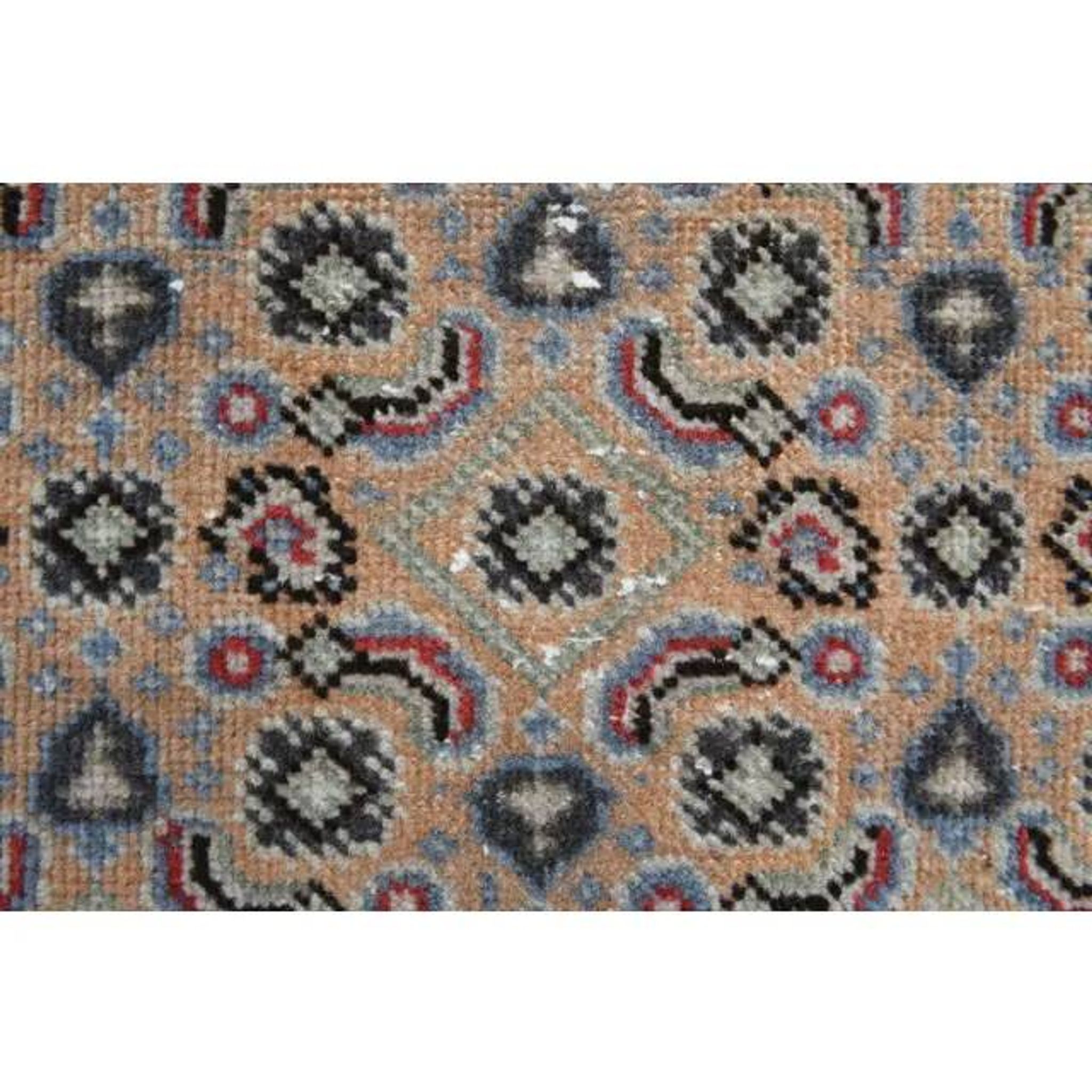 Vintage Turkish Oushak Handmade Wool Cotton Beige Runner Rug  98x284