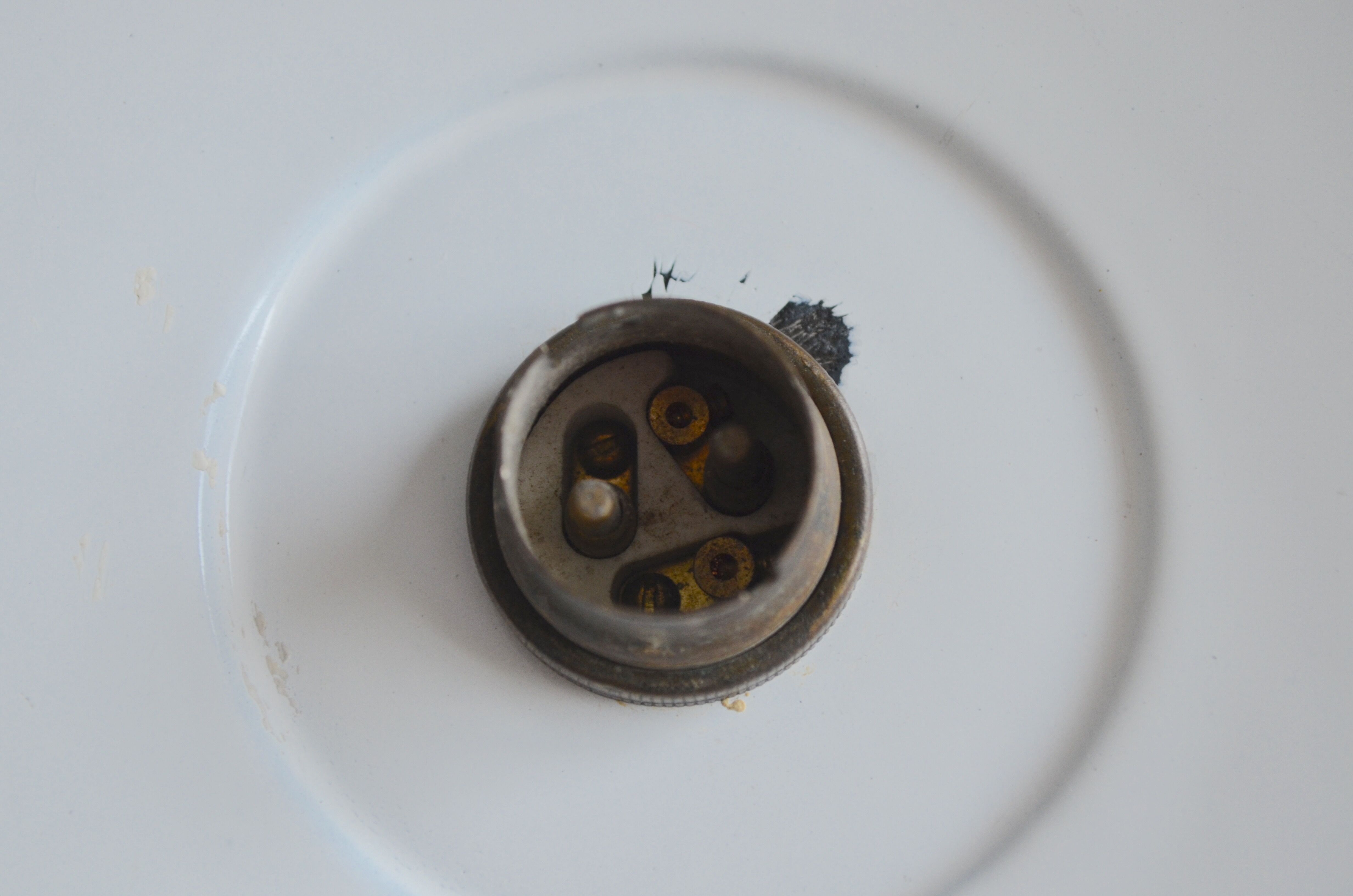 Hanging lamps in black enamelled plate