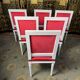 Suite de 6 chaises de style Louis XVI velours rouge