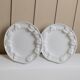 Set of 2 vintage ceramic plates - white glaze, fruit relief - Mid-Century design - Italy 1980s - decorative bowls, wedding decoration, gift