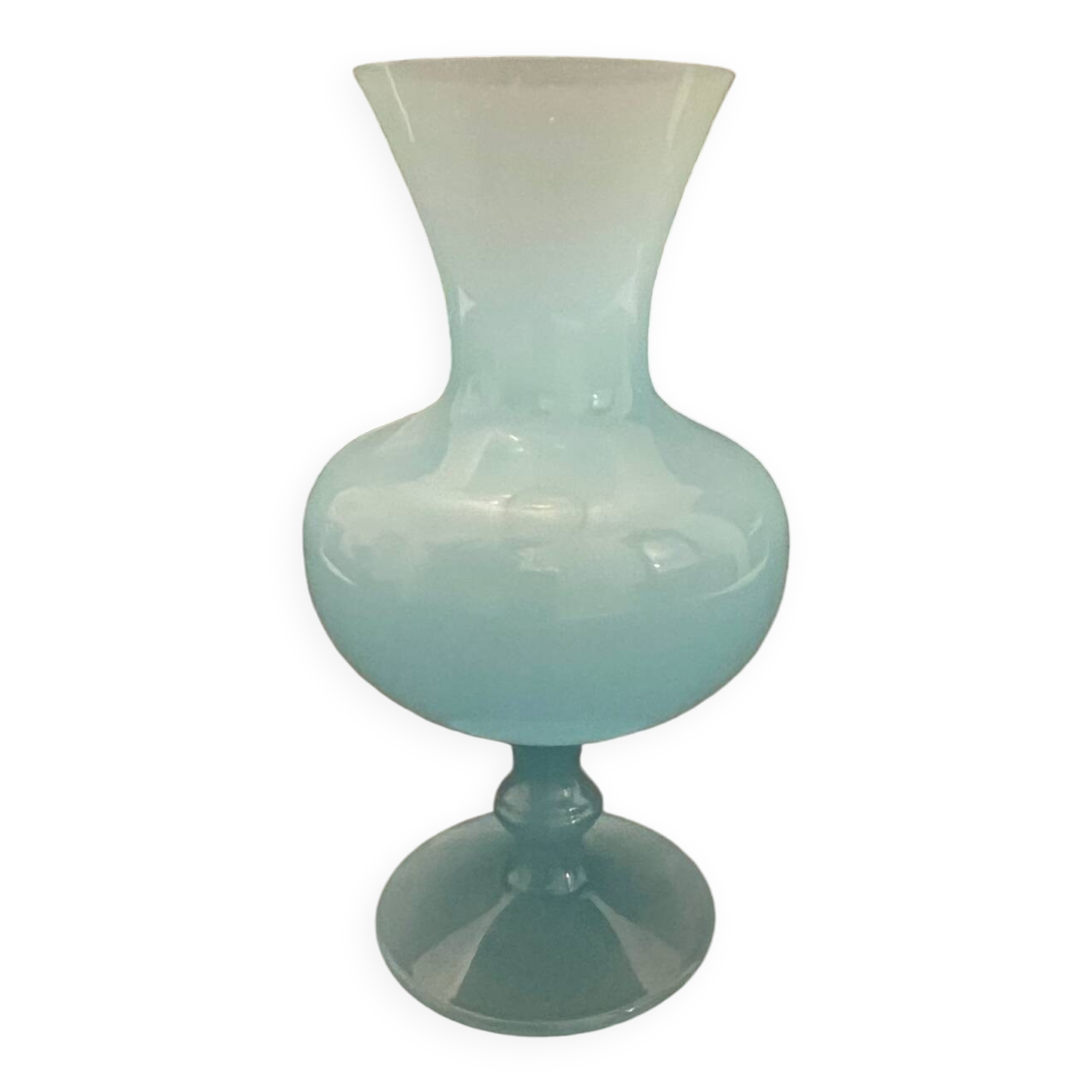 Small blue opaline vase