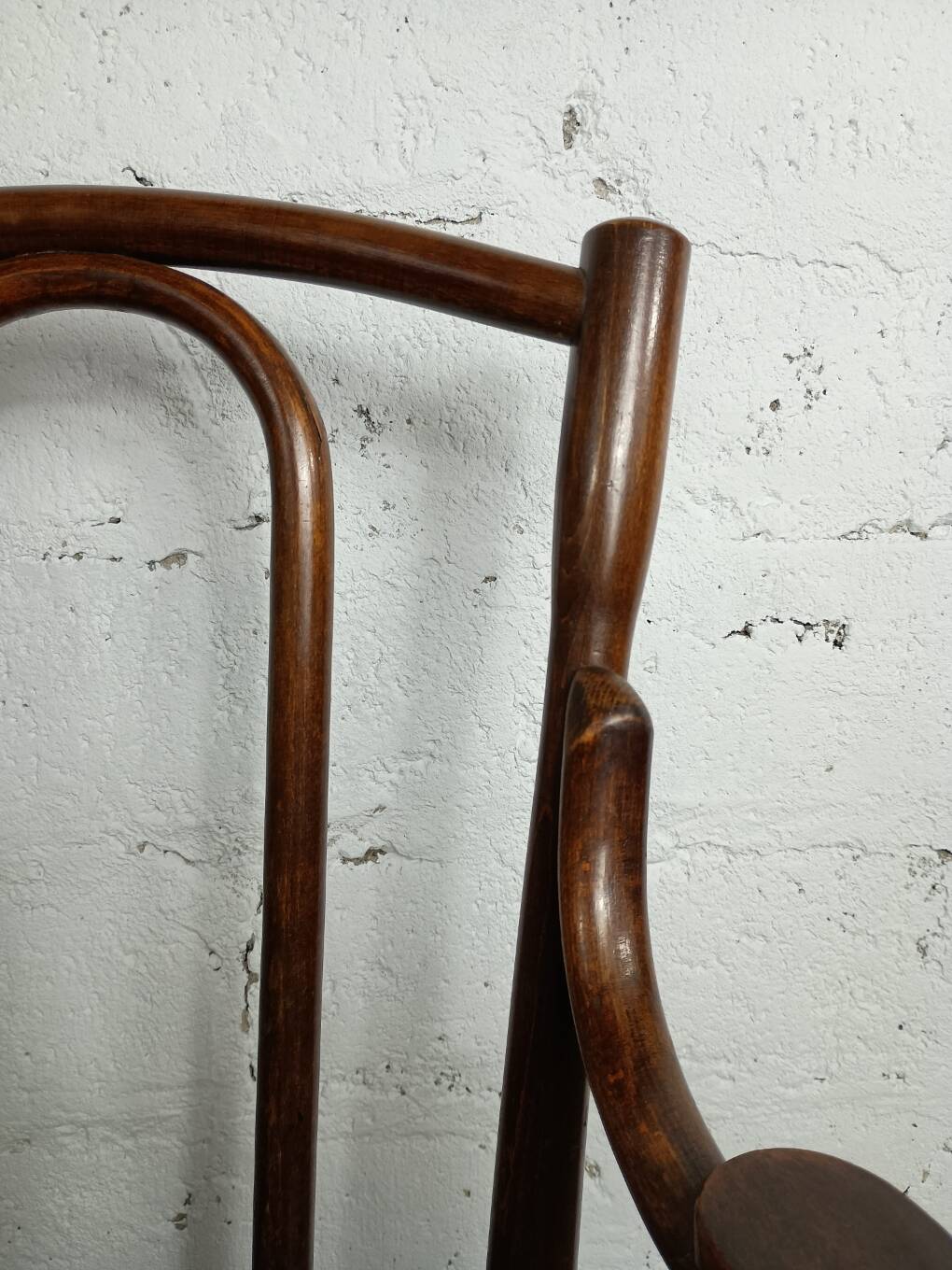 Curved wooden armchair Fischel bistro style late 19th century